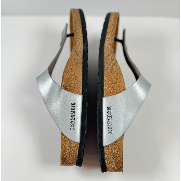 Birkenstock Gizeh Sandals Brown White Birko Flor Flat Flip Flops Thong 41 US 10 - Picture 8 of 8